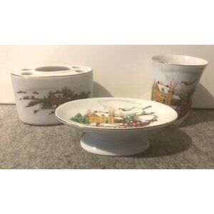 Set of 3 Christmas Themed Bathroom Vanity Accessories # 2382